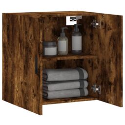 Berkfield Home Wall Cabinet Smoked Oak 60x31x60 cm Engineered Wood in Brown - Size: 60 x 31 x 60 cm - thumbnail 4