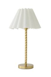 ValueLights Maura Scallop Pleated Tapered Shade Brushed Gold Twist Table Lamp - thumbnail 6