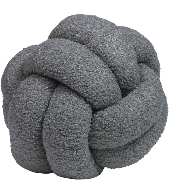 Furn Boucle Knot Fleece Cushion in Grey - image 1