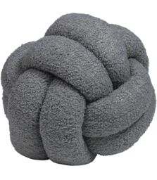 Furn Boucle Knot Fleece Cushion in Grey - thumbnail 1