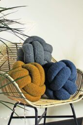 Furn Boucle Knot Fleece Cushion in Grey - thumbnail 2