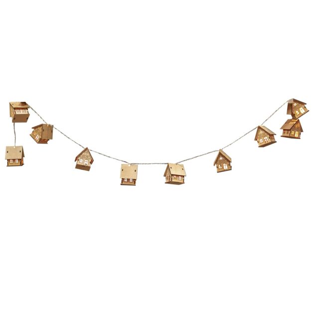 Widdop Christmas LED String Lights Decorations Battery Operated - XMas Houses in Medium Beige - image 1