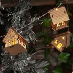 Widdop Christmas LED String Lights Decorations Battery Operated - XMas Houses in Medium Beige - thumbnail 4