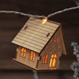 Widdop Christmas LED String Lights Decorations Battery Operated - XMas Houses in Medium Beige - thumbnail 5