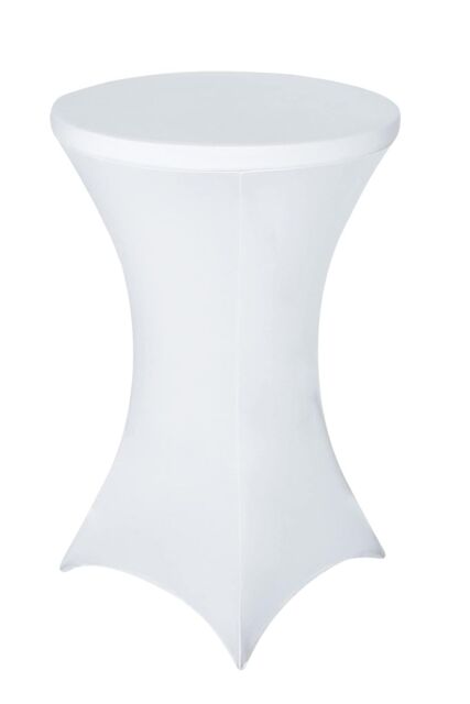 "Neel Blue Cocktail Spandex Tablecloth High Top Round Table Cover, 32"" x 43"" in White" - image 1