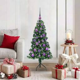 Berkfield Home Corner Artificial Christmas Tree Green 120 cm PVC & Metal - thumbnail 1