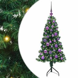 Berkfield Home Corner Artificial Christmas Tree Green 120 cm PVC & Metal - thumbnail 2
