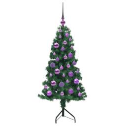 Berkfield Home Corner Artificial Christmas Tree Green 120 cm PVC & Metal - thumbnail 4