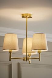 ValueLights Kincaid 3 Arm Tapered Shade Chandelier Style Ceiling Light with Bulbs in Gold - thumbnail 1