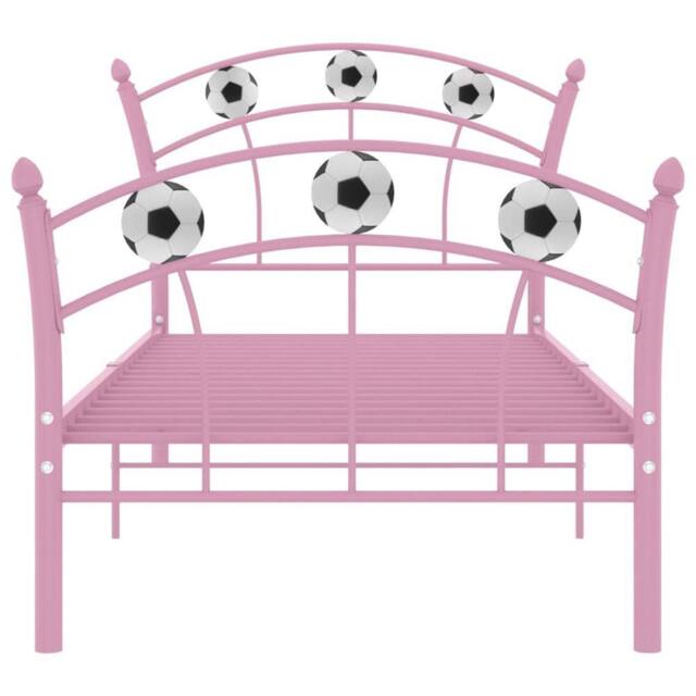 Berkfield Home Comfortable Bed Frame with Football Design Pink Metal 90x200 cm - image 1