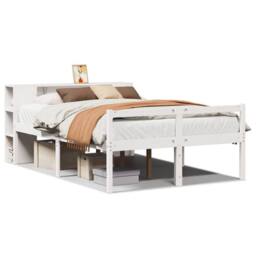 Berkfield Home Bookcase Bed without Mattress White 135x190 cm Double Solid Wood Pine - thumbnail 2