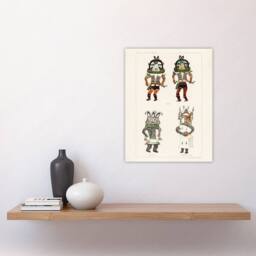"Artery8 Drawing from Hopi Natives Hopi Kachinas Vintage Wall Art Print Poster in White - Size: W24"" x H32""" - thumbnail 4