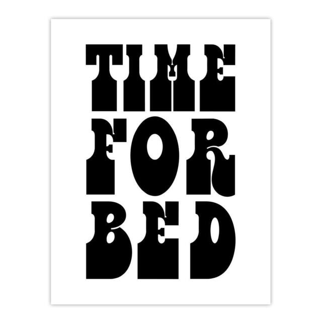 "Artery8 Time For Bed Black & White Bold Modern Wall Art Print - Size: W12"" x H16""" - image 1