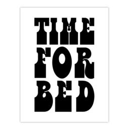"Artery8 Time For Bed Black & White Bold Modern Wall Art Print - Size: W12"" x H16""" - thumbnail 1