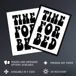"Artery8 Time For Bed Black & White Bold Modern Wall Art Print - Size: W12"" x H16""" - thumbnail 2