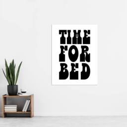 "Artery8 Time For Bed Black & White Bold Modern Wall Art Print - Size: W12"" x H16""" - thumbnail 4