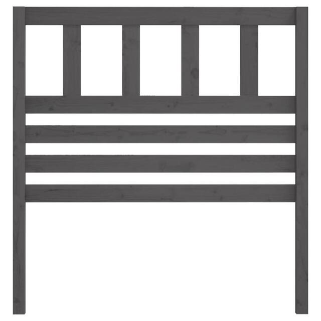 Berkfield Home Beautiful Bed Headboard Grey 96x4x100 cm Solid Wood Pine - Size: 96 x 4 x 100 cm - image 1