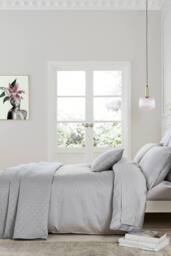 Ted Baker 'TB Plain Dye' Cotton Sateen Duvet Cover in Silver - Size: Single - thumbnail 2