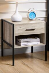 Home Discount Vida Designs Brooklyn 1 Drawer Bedside Cabinet Chest Of Drawers Storage Bedroom Furniture in Grey