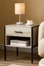 Home Discount Vida Designs Brooklyn 1 Drawer Bedside Cabinet Chest Of Drawers Storage Bedroom Furniture in Grey - thumbnail 4