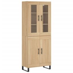 Berkfield Home Highboard Sonoma Oak 69.5x34x180 cm Engineered Wood in Brown - thumbnail 2