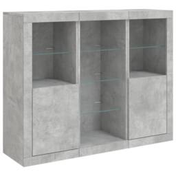 Berkfield Home Sideboards with LED Lights 3 pcs Concrete Grey Engineered Wood - thumbnail 5