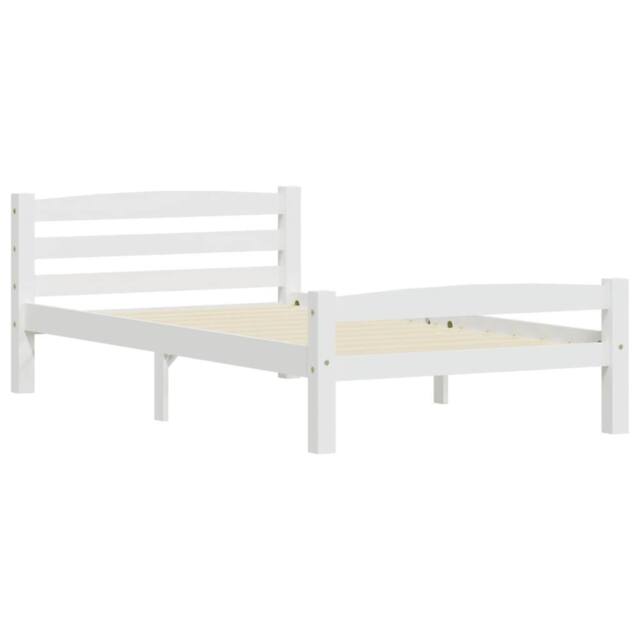 Berkfield Home Modern Bed Frame White Solid Pinewood 90x200 cm - image 1