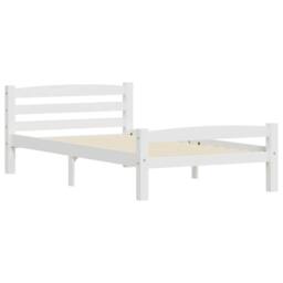 Berkfield Home Modern Bed Frame White Solid Pinewood 90x200 cm - thumbnail 1