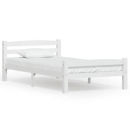 Berkfield Home Modern Bed Frame White Solid Pinewood 90x200 cm - thumbnail 3
