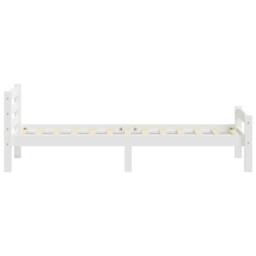 Berkfield Home Modern Bed Frame White Solid Pinewood 90x200 cm - thumbnail 5
