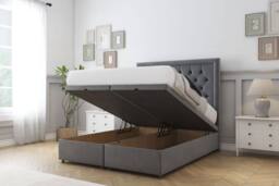 "Comfort Beds Rio Coniston Ottoman Bed Base-54"" Floor Standing Headboard in Dark Grey - Size: Super King" - thumbnail 2