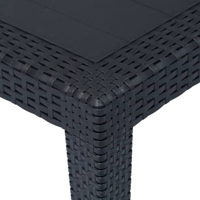 Berkfield Home Garden Table Anthracite 150x90x72 cm Plastic Rattan Look in Black - Size: 150 x 90 x 72 cm - image 1