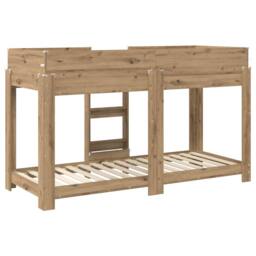 Berkfield Home Bunk Bed for Kids Artisan Oak 75 x 190 cm Engineered Wood in Brown - thumbnail 7