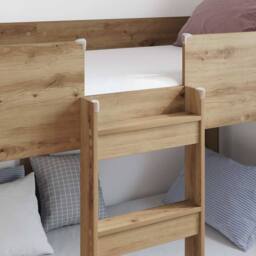 Berkfield Home Bunk Bed for Kids Artisan Oak 75 x 190 cm Engineered Wood in Brown - thumbnail 3