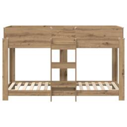 Berkfield Home Bunk Bed for Kids Artisan Oak 75 x 190 cm Engineered Wood in Brown - thumbnail 5