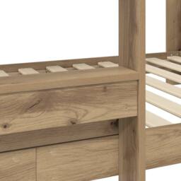 Berkfield Home Bunk Bed for Kids Artisan Oak 75 x 190 cm Engineered Wood in Brown - thumbnail 9