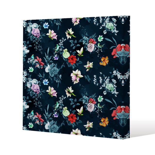 Benjamin Tate Design Roses & Other Bright Flowers (Canvas Print) / 127 x 127 x 4cm in Natural - Size: 127 x 127 x 4 cm - image 1