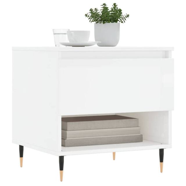 Berkfield Home Modern Coffee Tables 2 pcs High Gloss White 50x46x50 cm Engineere - Size: 50 x 46 x 50 cm - image 1