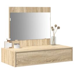 Berkfield Home Wall Hanging Dressing Table Sonoma Oak 83x40x70 cm in Beige - Size: 83 x 40 x 70 cm - thumbnail 3