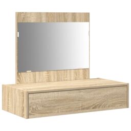Berkfield Home Wall Hanging Dressing Table Sonoma Oak 83x40x70 cm in Beige - Size: 83 x 40 x 70 cm - thumbnail 2