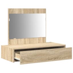 Berkfield Home Wall Hanging Dressing Table Sonoma Oak 83x40x70 cm in Beige - Size: 83 x 40 x 70 cm - thumbnail 5
