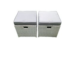 Fimous Garden Outdoor Furniture Set 8 Seater Rattan Sofa Set with 2 Small Footstools Light Grey Mixed - thumbnail 6