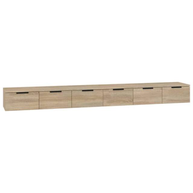 Berkfield Home Wall Cabinets 2 pcs Sonoma Oak 102x30x20 cm Engineered Wood in Light Oak - Size: 102 x 30 x 20 cm - image 1