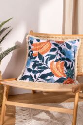 Furn Cypressa Floral Mosaic 100% Cotton Cushion in Lilac - Size: 50 cm x 50 cm - thumbnail 4