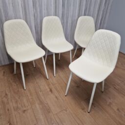 KOSY KOALA Modern Oak Effect Dining Table Set With 4 Cream Plastic Chairs & Bench Dining Room Furniture in Brown - thumbnail 7