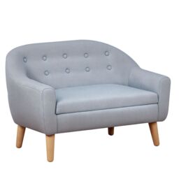 HOMCOM Kids Mini Sofa Armchair Seating Chair Bedroom Playroom Furniture Grey - thumbnail 2
