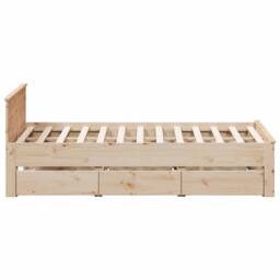 Berkfield Home Durable Bed Frame without Mattress with Headboard 140x190 cm Soli in Light Tan - thumbnail 5