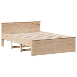 Berkfield Home Durable Bed Frame without Mattress with Headboard 140x190 cm Soli in Light Tan - thumbnail 7
