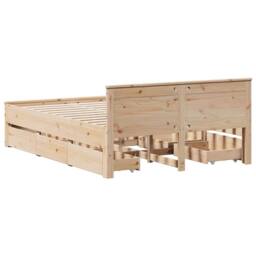 Berkfield Home Durable Bed Frame without Mattress with Headboard 140x190 cm Soli in Light Tan - thumbnail 6