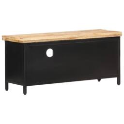 Berkfield Home TV Cabinet 90x30x41 cm Rough Mango Wood in Black - Size: 90 x 30 x 41 cm - thumbnail 4